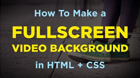 How To Make A Fullscreen Video Background In Html Css Youtube