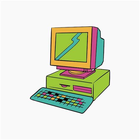 Desktop Computer Illustration Premium Vektor