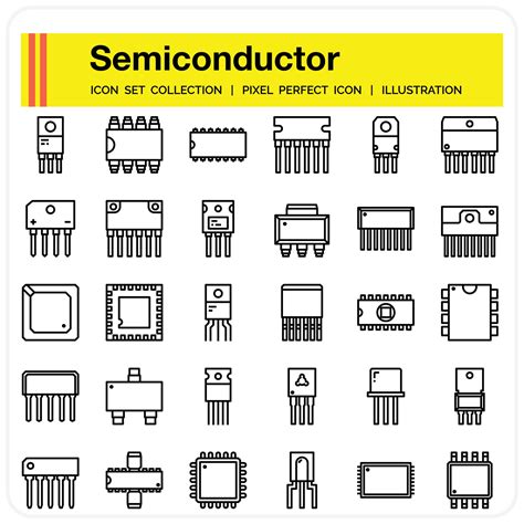 Conjunto De Iconos De Semiconductores 2181826 Vector En Vecteezy