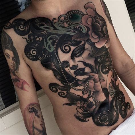 Amazing Chest Stomach Tattoo Best Tattoo Design Ideas