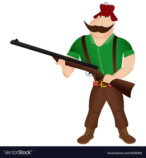 Cartoon Hunter Royalty Free Vector Image Vectorstock