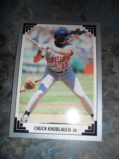 Check spelling or type a new query. 1991 Leaf #396 Chuck Knoblauch Baseball Card #Leaf (With images) | Baseball cards, Baseball