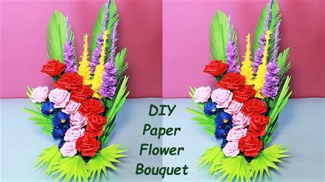 Diy Paper Flower Bouquet Flower Bouquet Step By Step Tutorial
