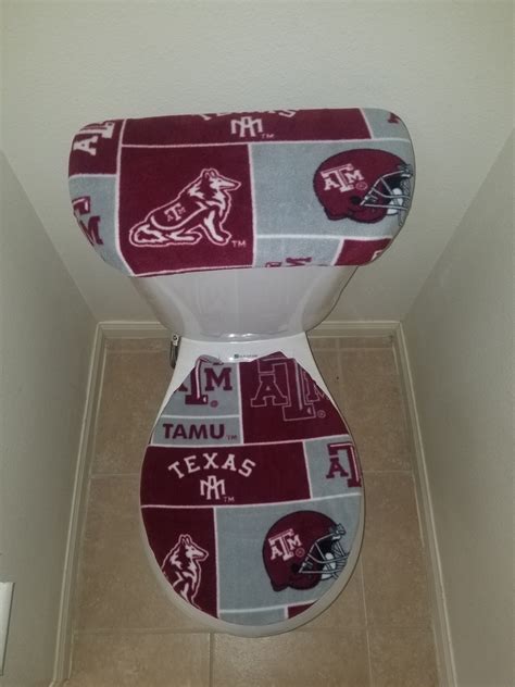 Texas A And M Fleece Fabric Toilet Seat Cover Set Bathroom Etsy