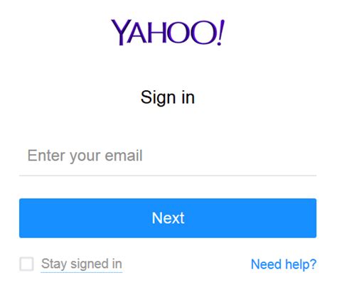 Yahoo Mail Sign In Homepage