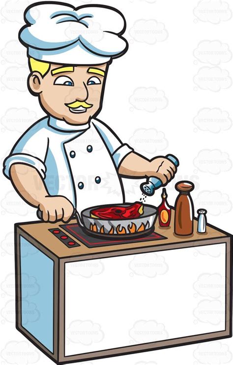 ✓ free for commercial use ✓ high quality images. A chef cooking a steak #cartoon #clipart #vector # ...