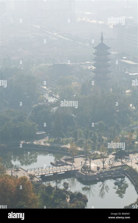 View Of Red Plum Park From Pagoda At Tianning Temple Changzhou