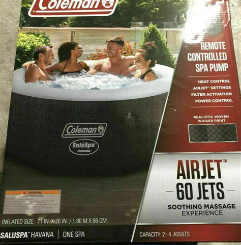 New Coleman Saluspa Inflatable Hot Tub Havana And Remote Controlled Spa Pump 71x26 For Sale From