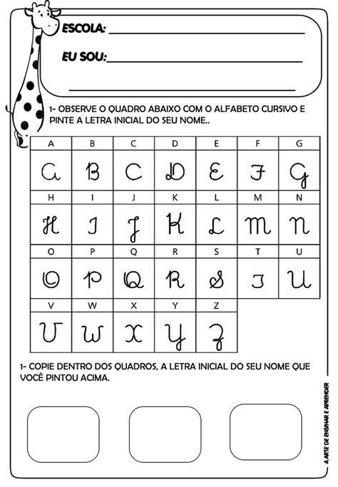 A Arte De Ensinar E Aprender Atividade Letra Inicial Do Nome Com Letra