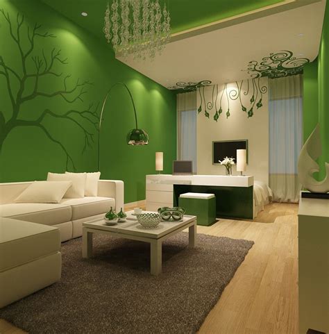 Stick to the statement prints and large mirrors because you won't need much else in your modern living room. Green Living Room Boosting Nature Space Concepts - Traba Homes