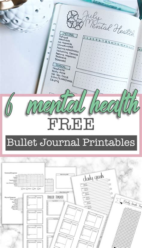 Free Printable Mental Health Bullet Journal Spreads ⋆ The Petite Planner