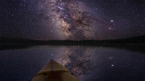 Download Boats Milky Way Lakes Night Sky Wallpaper By Whall Hd