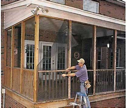 Contractor who installed the grill advised to wait before installing vent/hood considering the screened opening and high ceilings. Do-it-Yourself Screened Porch | Today's Homeowner Windows ...