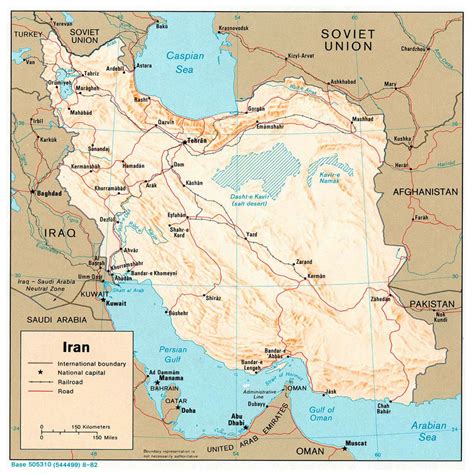 Detailed Relief And Political Map Of Iran With Major Cities And Roads