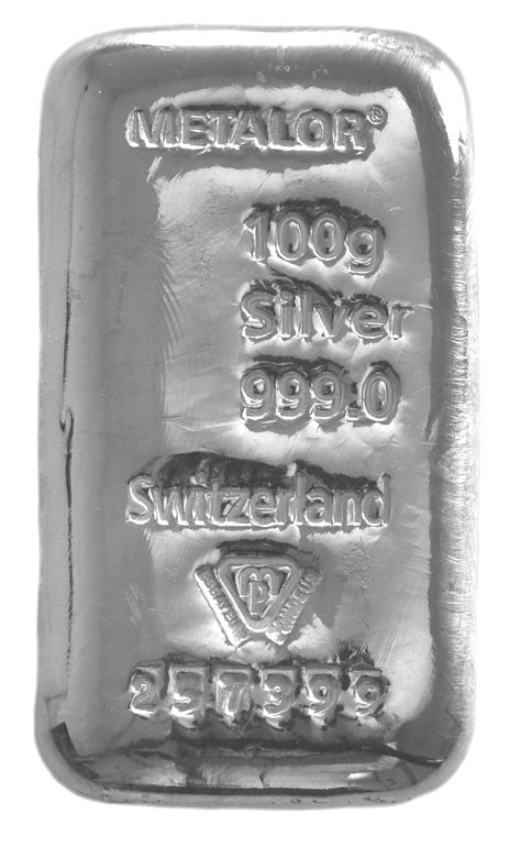 Metalor 100 Gram Silver Bar Bullionbypost From £11304
