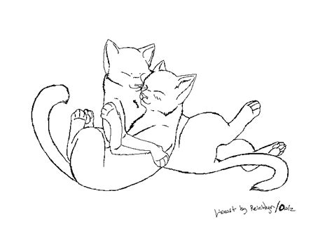 Cat Couple Lineart New Version Added By Reichlyn On