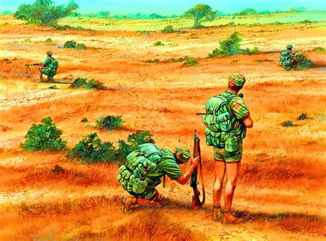 Rhodesian Bush War Army Drawing War Art Military Artwork