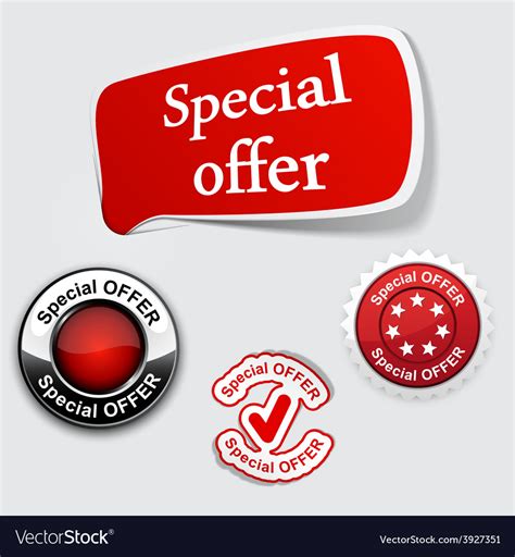 Red Set Of Special Offer Labels Royalty Free Vector Image