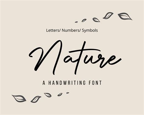 Delicate Handwriting Font Nature Font Digital Handlettering Etsy