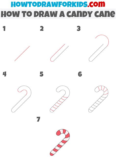 How To Draw A Candy Cane Easy Drawing Tutorial For Kids