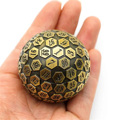 Gold Color 100 Sided Polyhedral Dice D100 Metal Dice Etsy