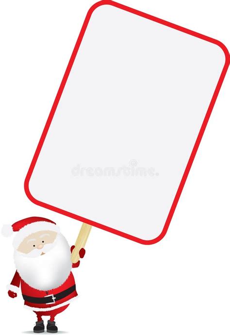 Santa And Sign Stock Vector Illustration Of Fluffy White 9803517