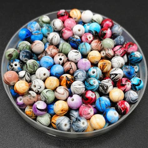 2020 8mm 20mm Round Shape Beads Jewelry Making Acrylic Beads Multicolor Loose Bead Jewelry Diy