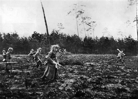 German Soldiers Rapidly Advancing Towards American Held Positions In