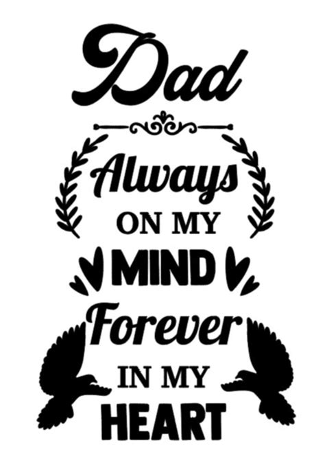 Permanent Dad Always On My Mind Forever In My Heart Decal Etsy