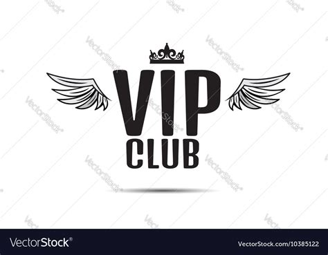 Vip Club Logo Text With Wings Royalty Free Vector Image