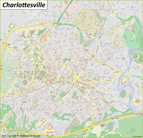 Charlottesville Map Virginia Us Discover Charlottesville With
