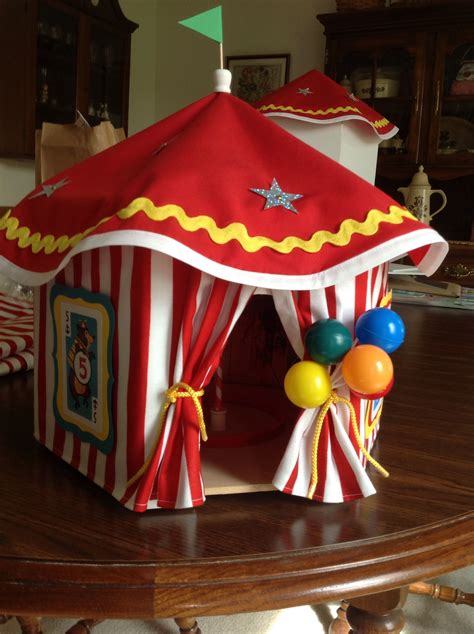 Circus Tent Centerpiece Made From Foam Core Board And Covered With