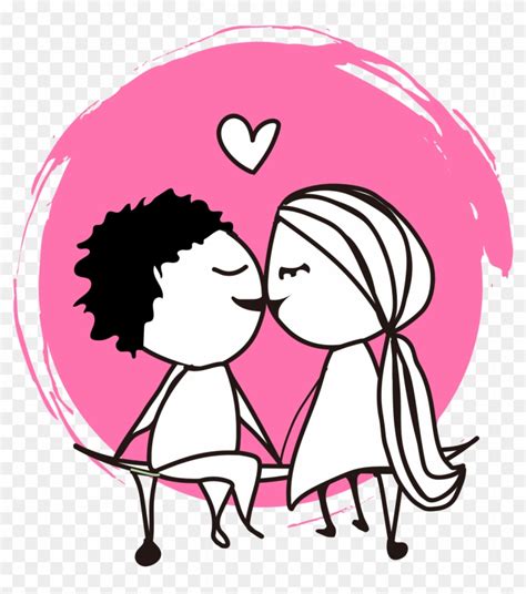 Cartoon Couple Kissing Vector Vector Love Art Hd Png Download