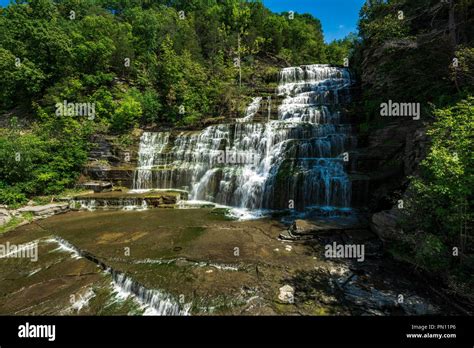 View On Hector Falls On Seneca Lake Schuyler County New York Stock