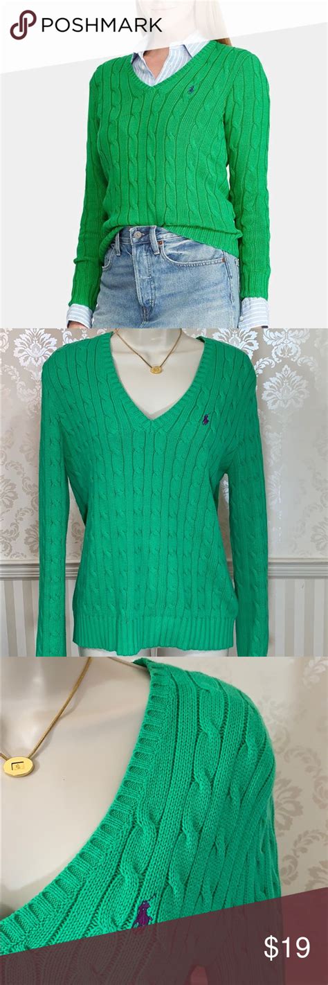 Ralph Lauren Cable Knit Kelly Green Sweater Kelly Green Sweater Sweaters Green Sweater