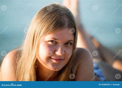 Girl On The Beach Stock Photo Image Of Relaxation Smile