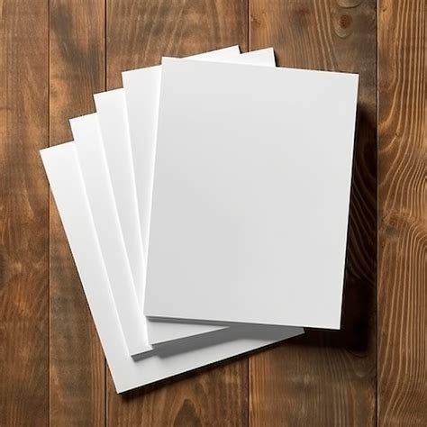 Premium Ai Image Blank White Paper Sheet On Wooden Table Background