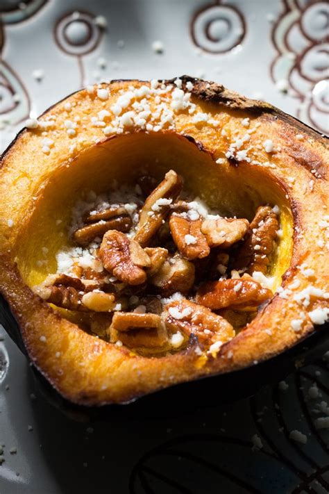Maple Butter Roasted Acorn Squash With Pecans Recipe For