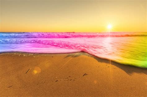 Beach Sunset Rainbow Wallpapers Wallpaper Cave
