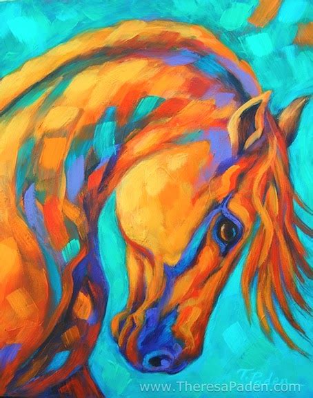 Daily Painters Abstract Gallery Contemporary Horse Painting In Bright