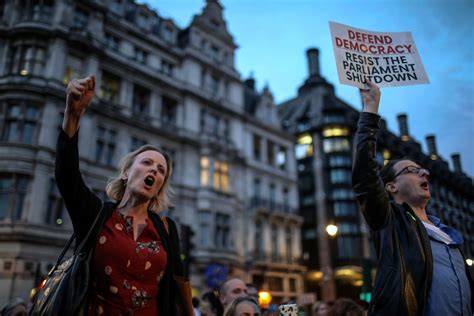 protest held against suspension of uk parliament