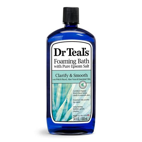 Dr Teals Foaming Bath With Pure Epsom Salt Clarify And Smooth With Witch Hazel And Aloe Vera 34