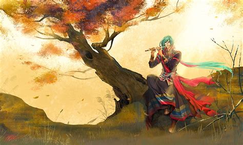 1280x800px Free Download Hd Wallpaper Anime Boy Flute Oriental