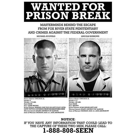 Wanted For Prison Break Posters By Buanagrap Redbubble