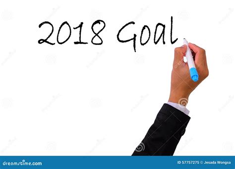 Business Hand Writing With Marker 2018 Goal Stock Image Image Of
