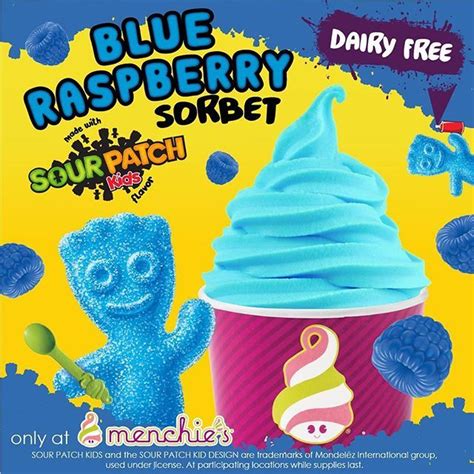 Menchies June Feature Flavor Dairy Free Blue Raspberry Sorbet Made