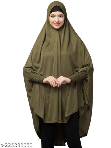 Stretchable Smoking At Wrist Knee Length Jilbab Cum Prayer Khimar Hijab