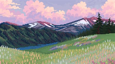 3840x2160 Landscape Nature Pixel Art Wallpaper  Coolwallpapersme