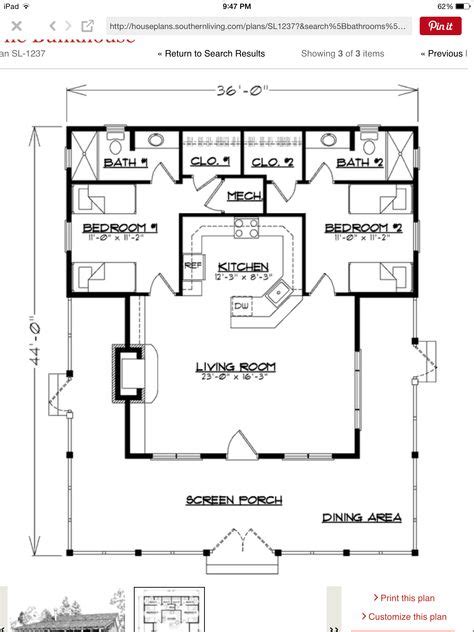 Country Style House Plan 2 Beds 200 Baths 1309 Sqft Plan 72 104