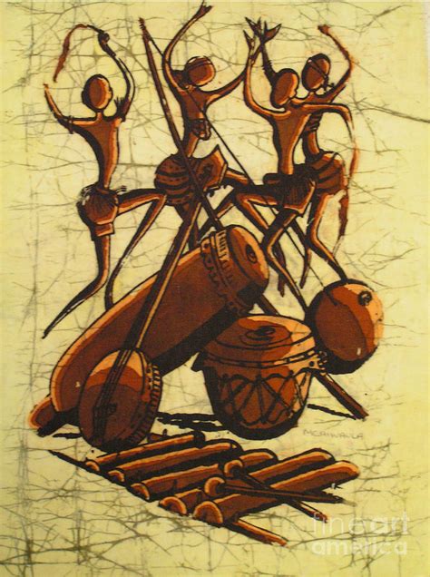 Tribal Dance Painting By Mussa Chiwaula